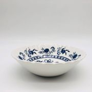 6 Bowl style Deep Plates, J & G Meakin Classic White Blue Nordic.