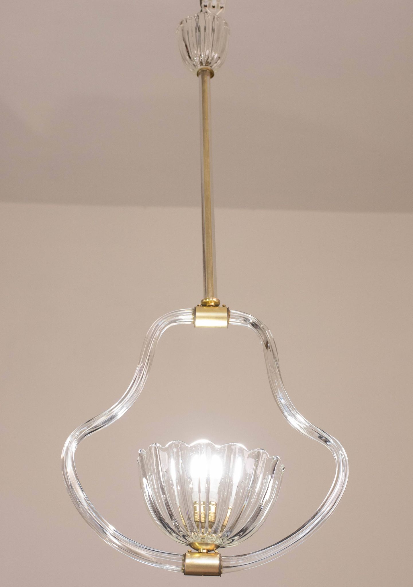 Elegant Art Decò Barovier and Toso Chandelier, 1940s