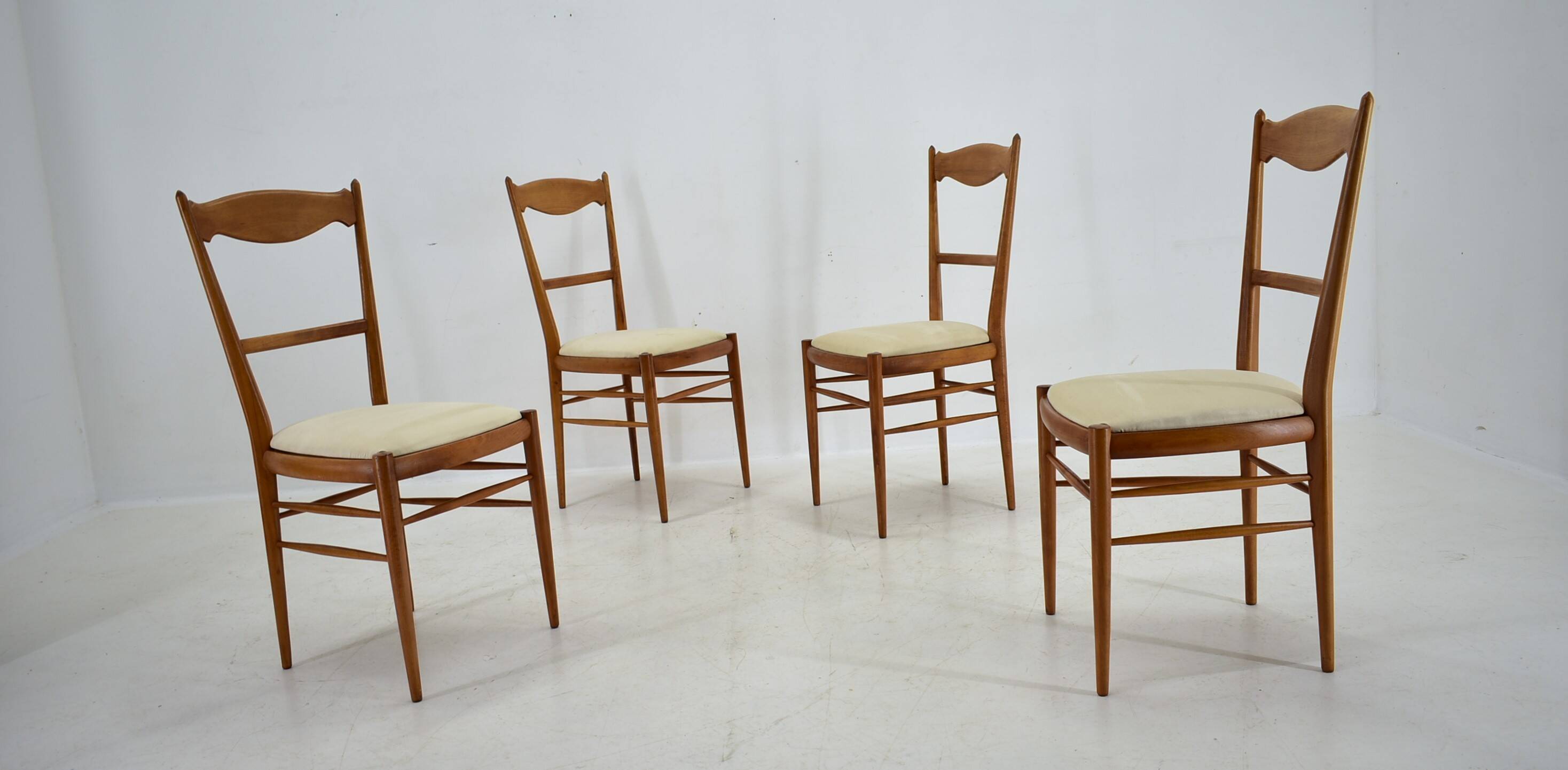 1970s set of 4 dining chairs by Drevotvar, Czechoslovakia