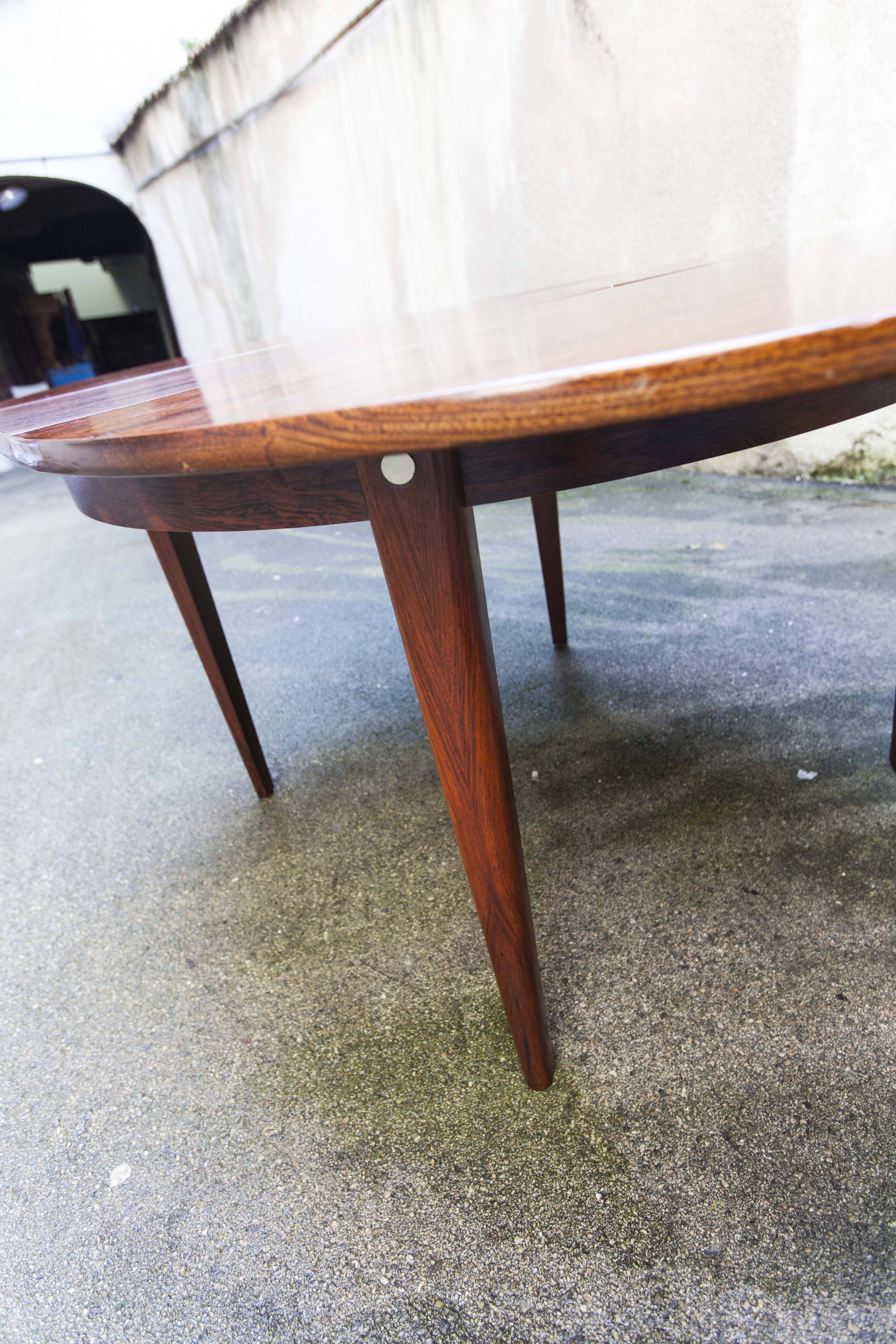 Table transformable en palissandre de rio 118cm