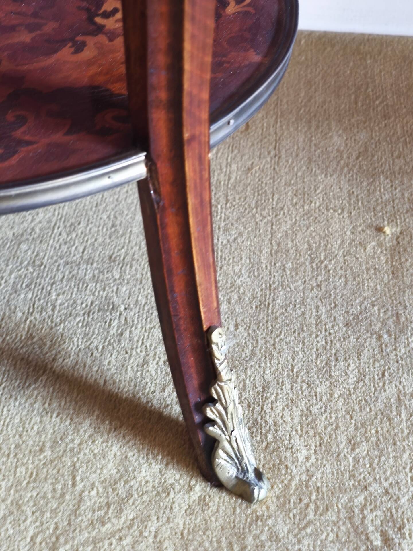 Napoleon III side table with three tiers in marquetry – 19th century