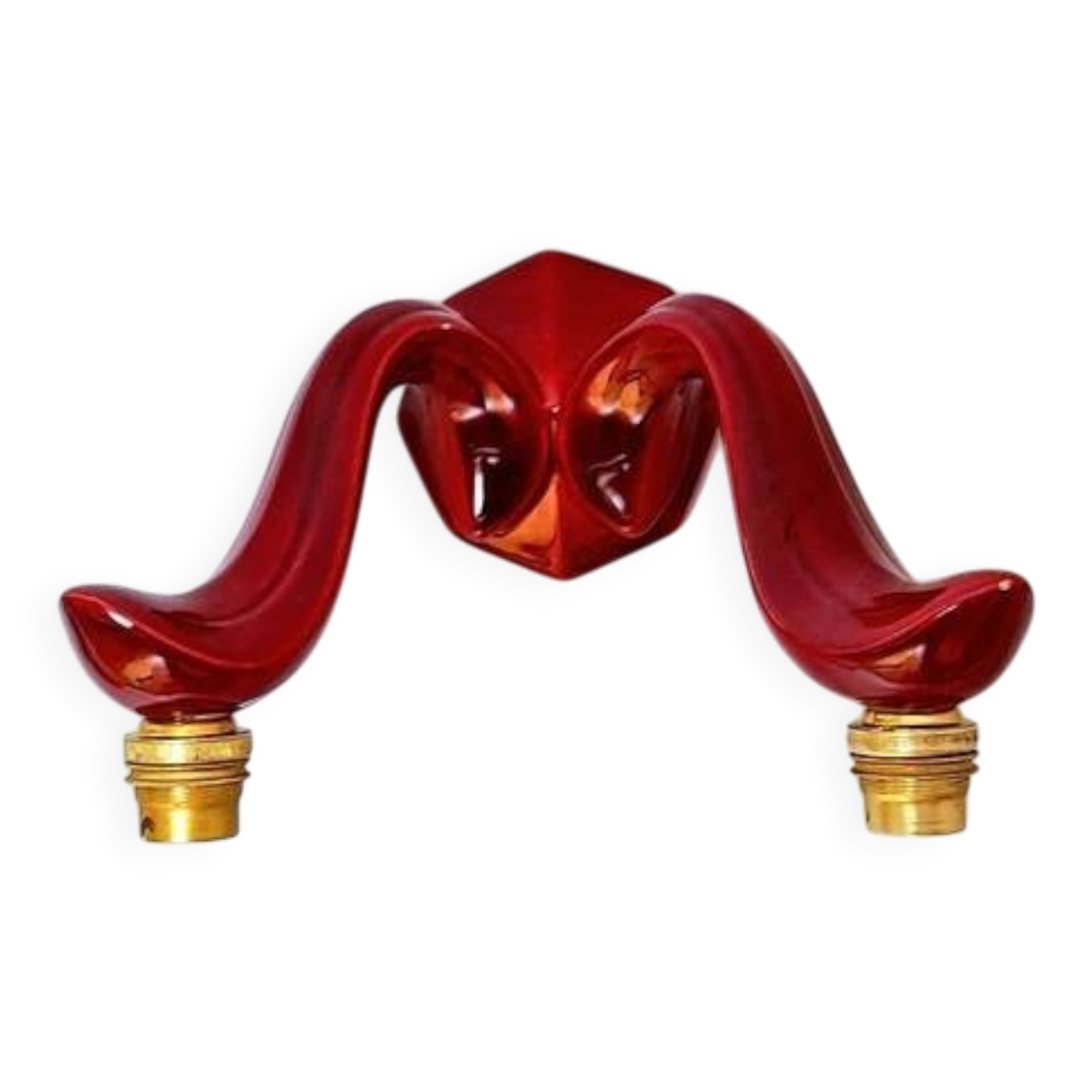 Red Art Deco ceramic wall light