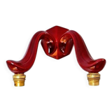 Red Art Deco ceramic wall light