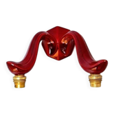 Red Art Deco ceramic wall light