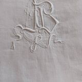Sheet hand embroidered thread monogram A.B.