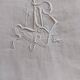 Sheet hand embroidered thread monogram A.B.