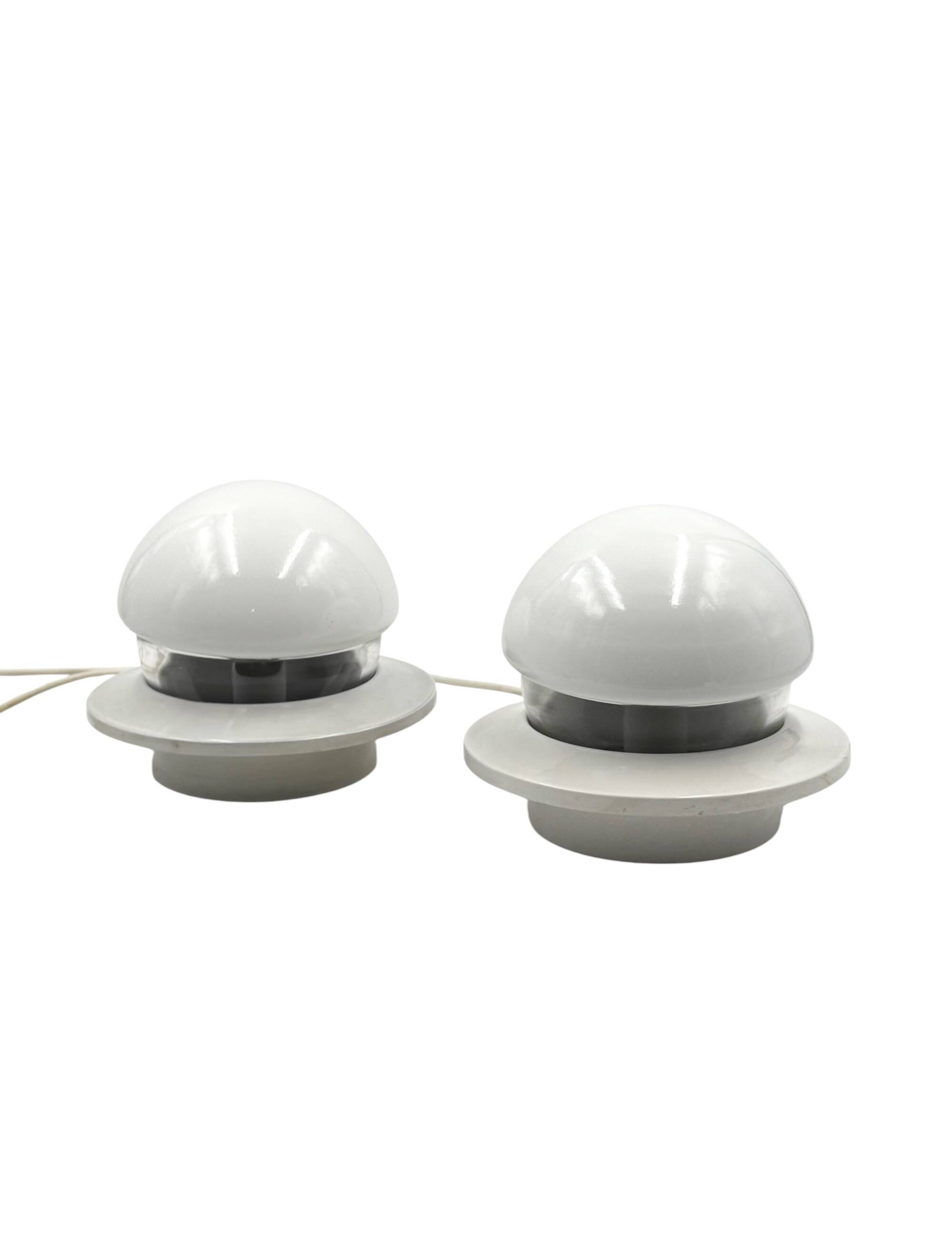 Ensemble de 2 lampes de chevet de style spatial, Italie, 1970