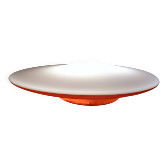 Applique murale design ovale ARTEMIDE 1980 par Patrick Jouin orange/blanche 1