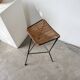 Wicker and metal stool Dennis Lennon 1950