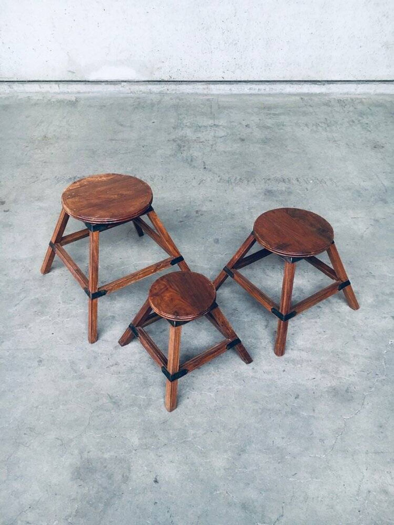 Wabi Sabi Nesting Tables, France, 1950s, Set of 3