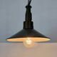 Industrial Green Enamel Military Pendant Lamp with Cast Aluminium Top, 1960