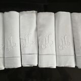 Lot de 6 serviettes anciennes brodées