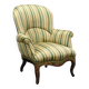 Antique upholstered and lacquered wooden armchair, Italy, late 19th century.