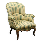 Fauteuil ancien en bois laqué et rembourré, Italie, fin XIXe siècle