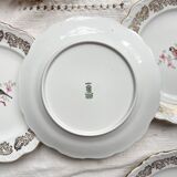 6 Small vintage plates in gold white porcelain Bavaria bird motif