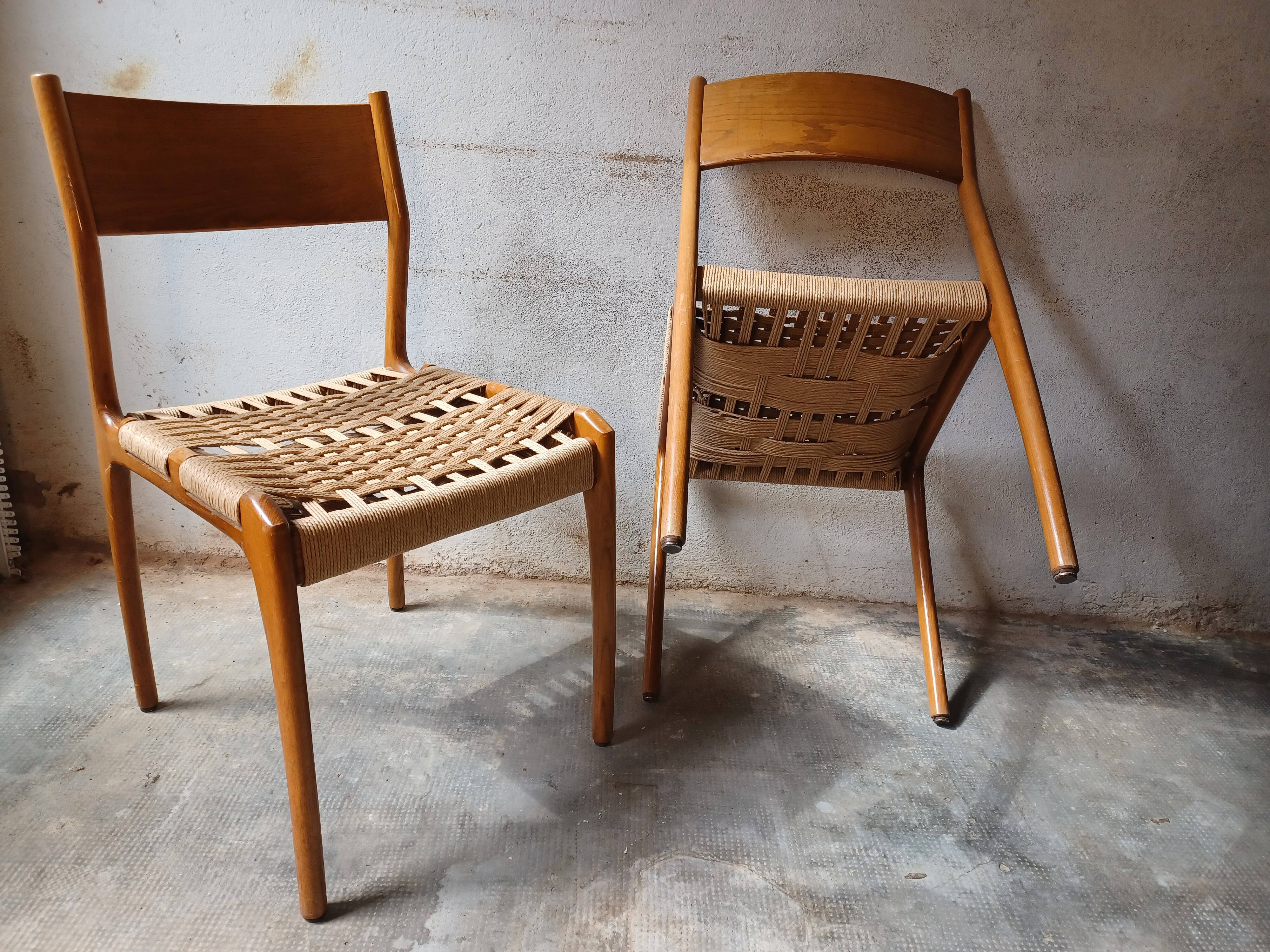 Pair of chairs , Consorzio Sedie Friuli , 1960
