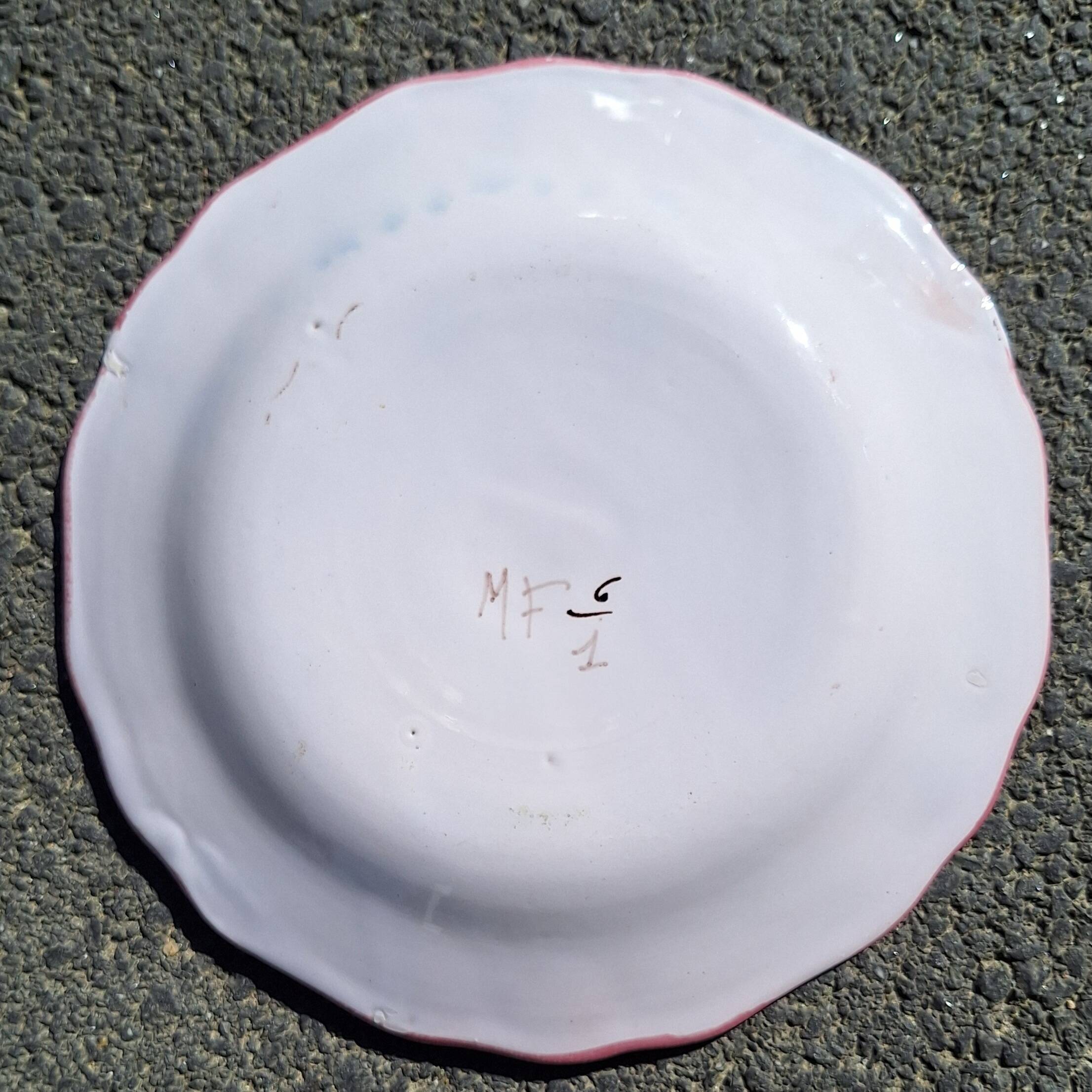 Faience plate with Moustiers decoration, 18th century.