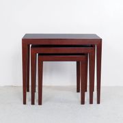 Tables Gigognes en Acajou par Severin Hansen pour Haslev Møbelsnedkeri, 1960s, Set de 3