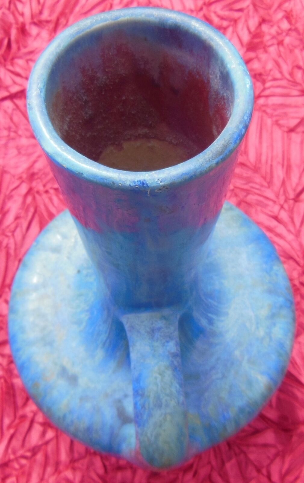 Ceramic Vase Pierrefonds stoneware Art Deco, signed with VERY LARGE SIZE HELMET!