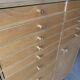 Vintage 20-drawer craft cabinet, 1960s in raw wood