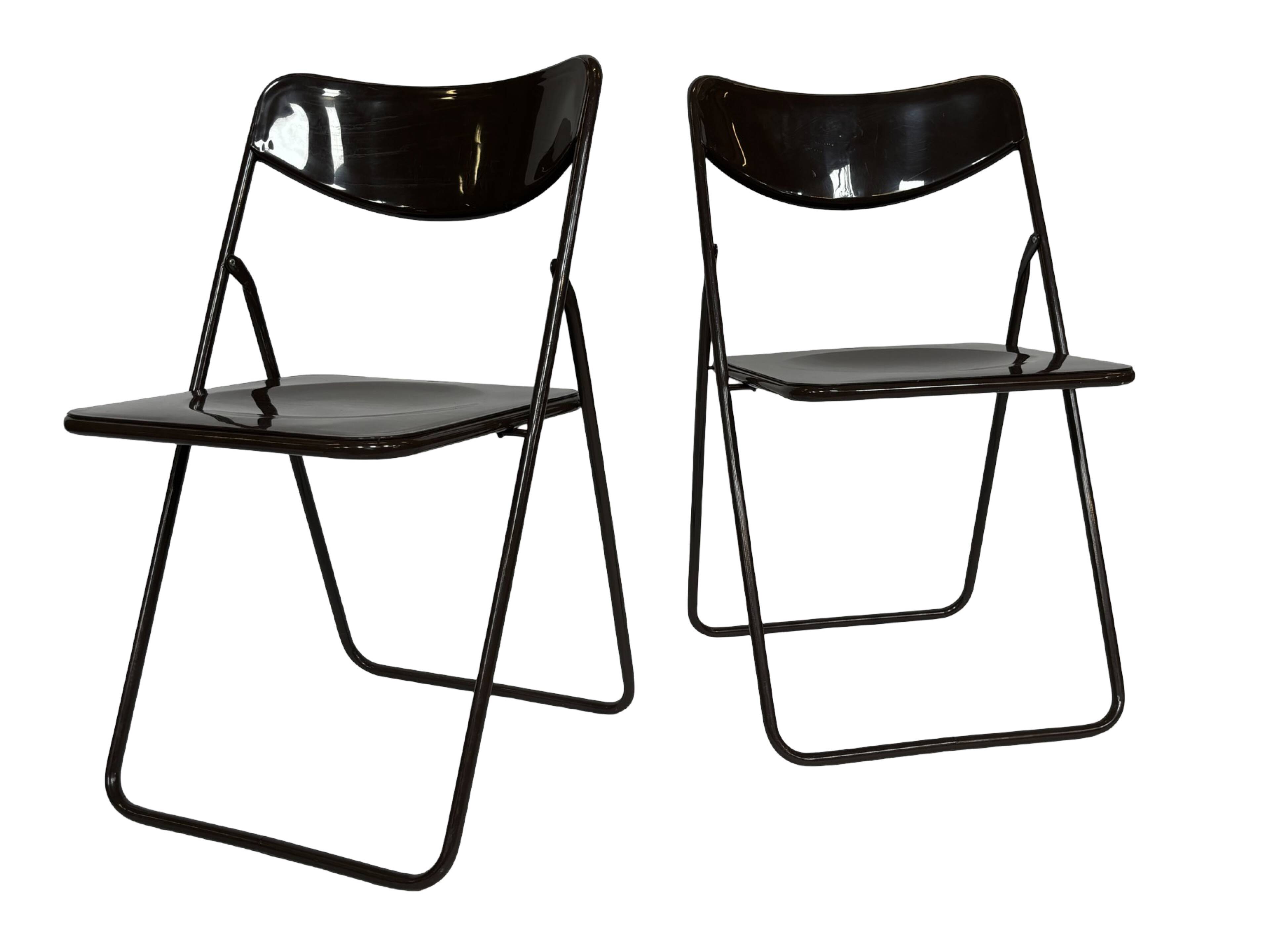 Vintage Ted Folding chairs Niels Gammelgaard for Ikea - Set of four - in Dark Brown