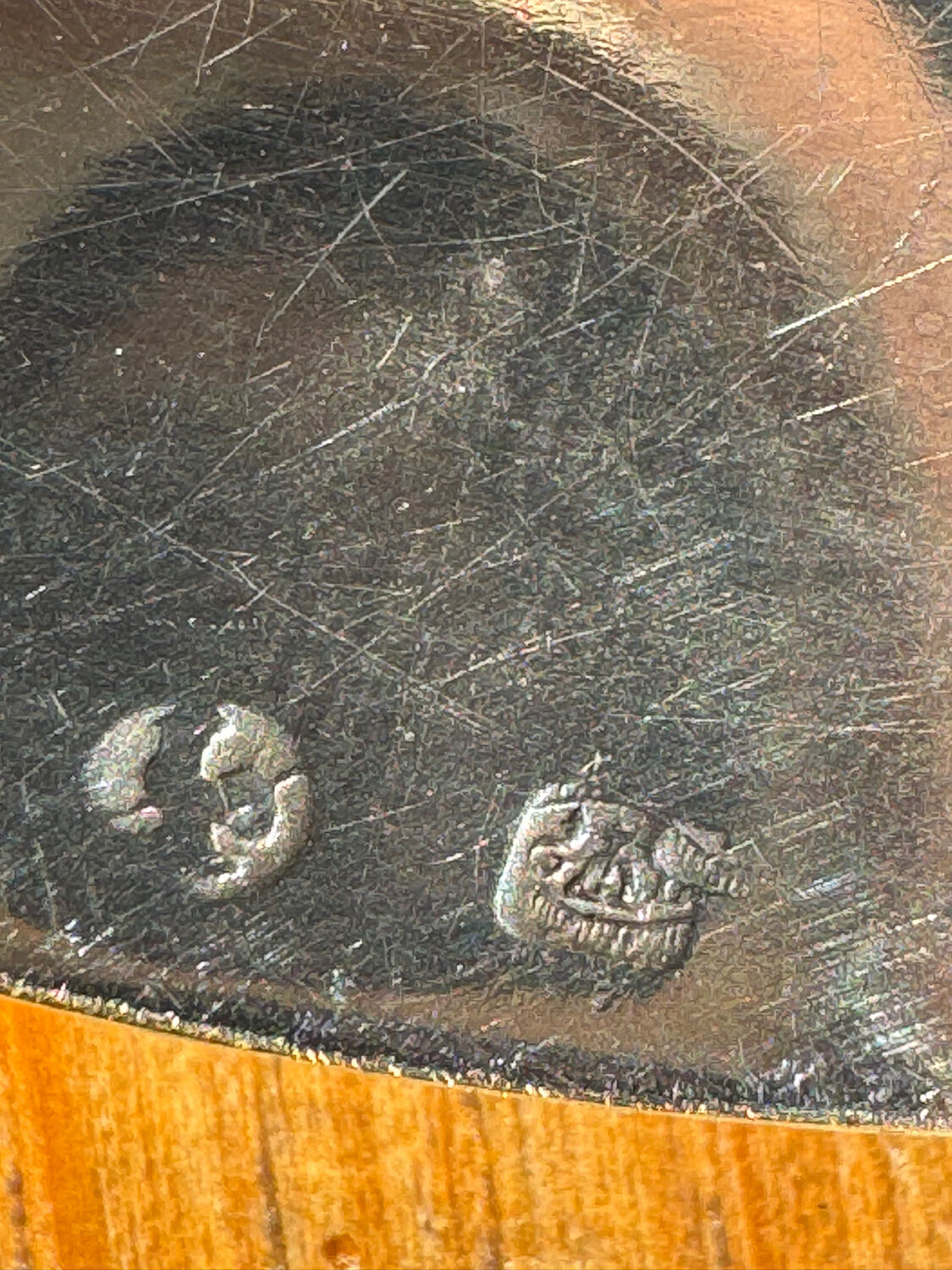 Two small dishes stamped Durousseau (Lyon)