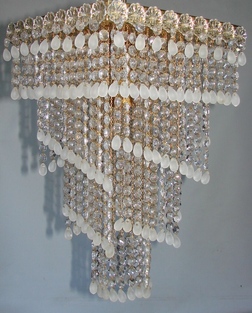 Crystal chandelier cascade, 1960s