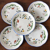 Lot dessert plates Birds of Pardadis Gien