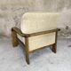 Fauteuil vintage en bois et laine