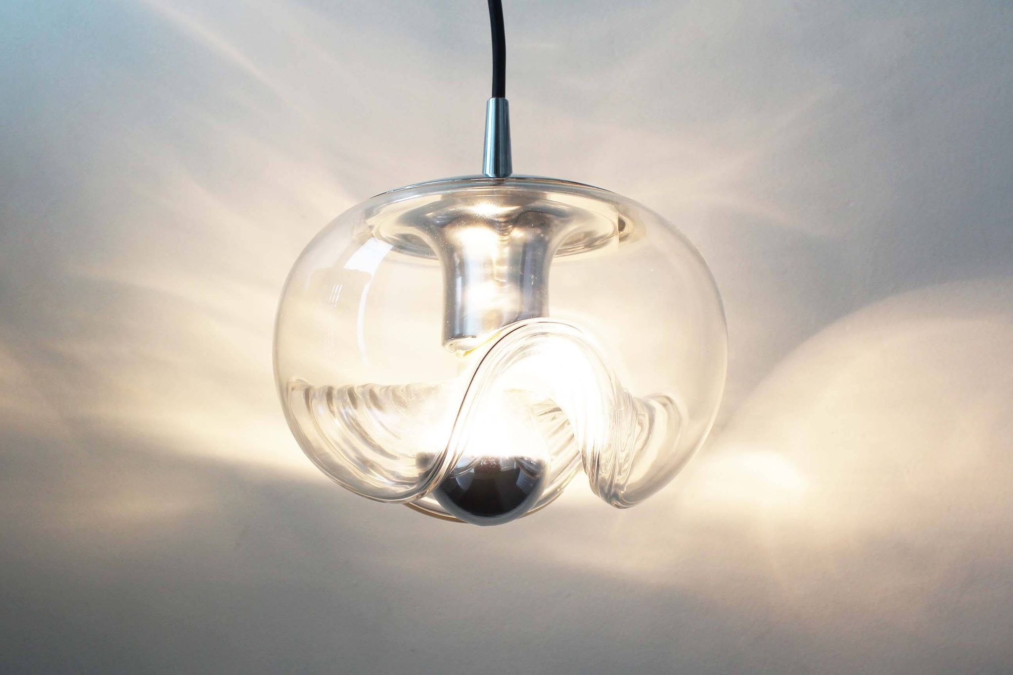Petite ‘Futura’ pendant light by Koch & Lowy for Peill Putzler