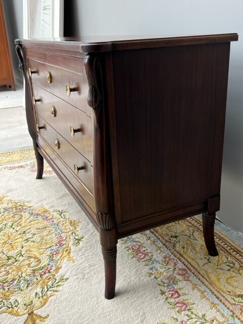 Empire style chest of drawers with gooseneck