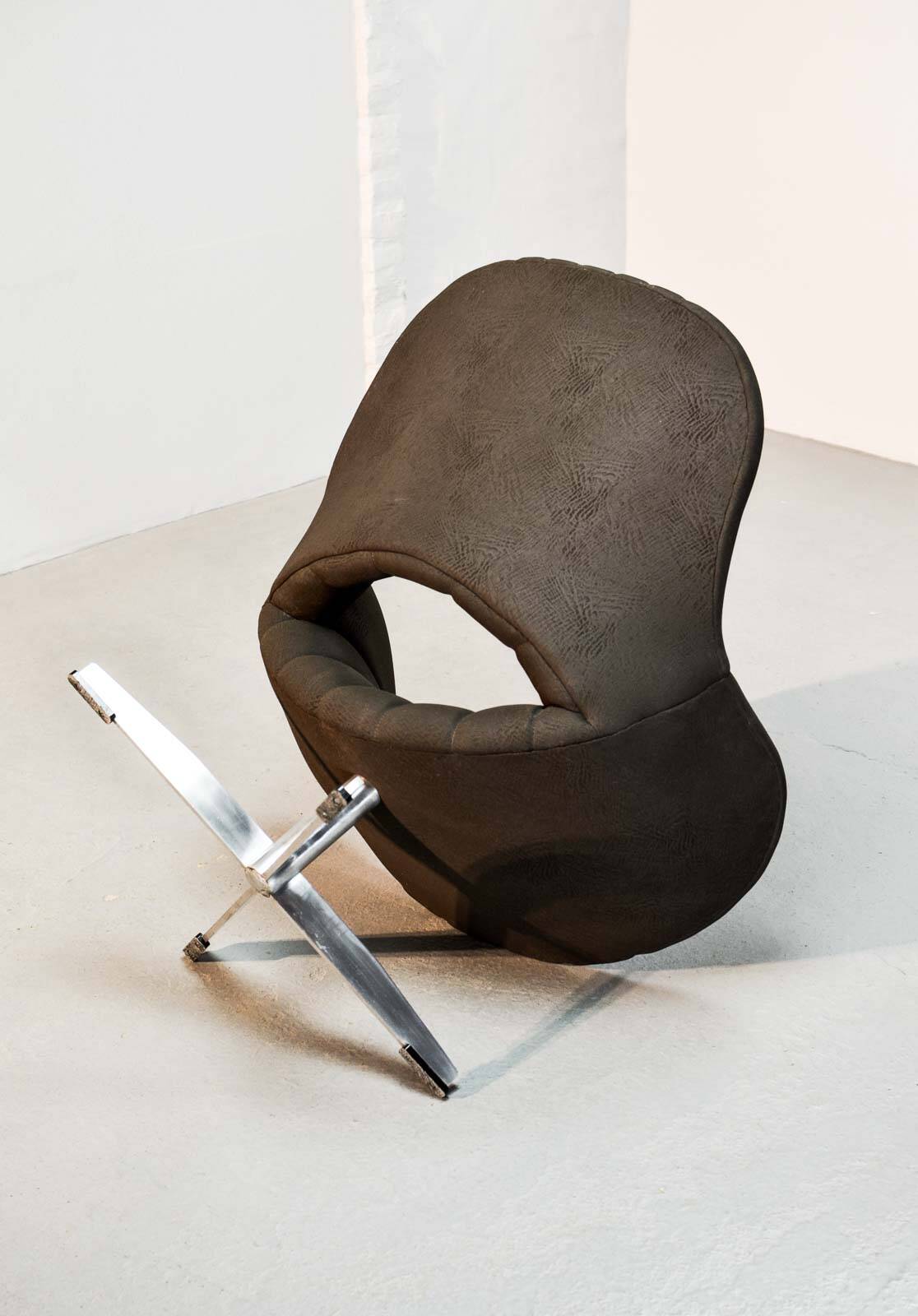 Rohé Chocolate Brown Leatherette Vintage Design Lounge Chair, 1960s