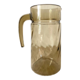 Smoked glass pitcher from the 70s