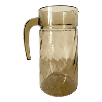 Smoked glass pitcher 70s