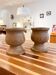 2 turned solid wood candle holders