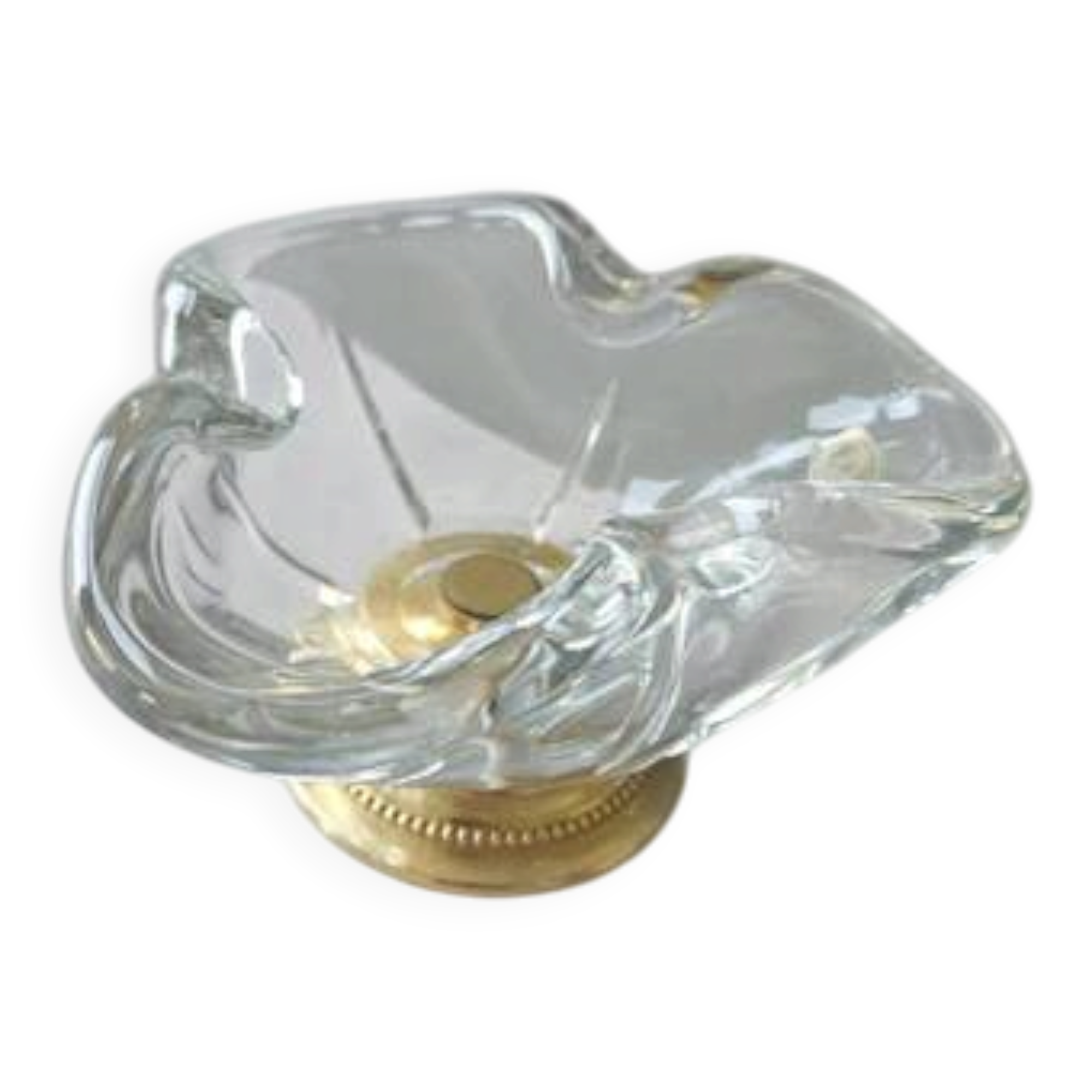 Cendrier/vide poche en cristal blanc Val Saint Lambert Belgique