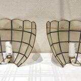 Pair of mother-of-pearl shell sconces
