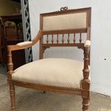 Louis XVI style armchair in walnut