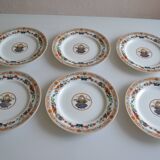 Haviland Limoges porcelain 6 dinner plates "A la corbeille" decor