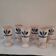Set of 6 marbled earthenware mazagrans Salins 70's