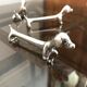 Basset knife holder in silver metal