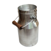 Ancien pot à lait aluminium poignée bois e.l.r alu
