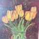 Painting yellow tulip flowers