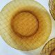 5 vintage pressed glass dessert plates with woven decoration