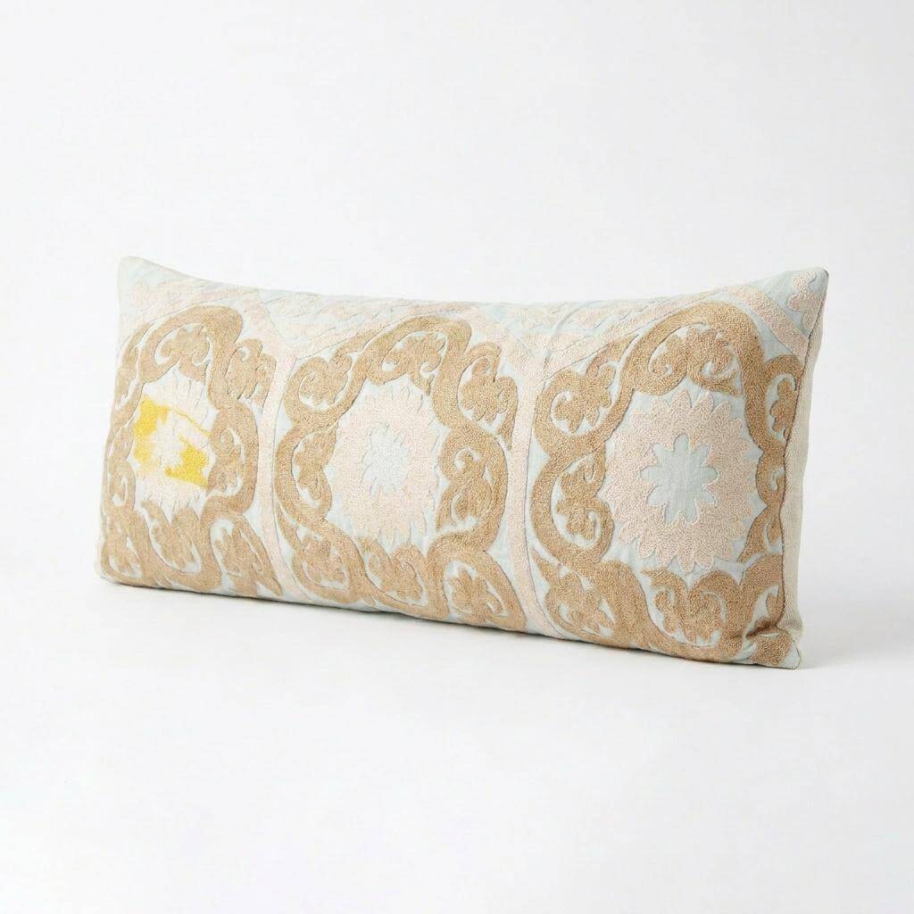 Vintage embroidered cushion cover 41x99 cm