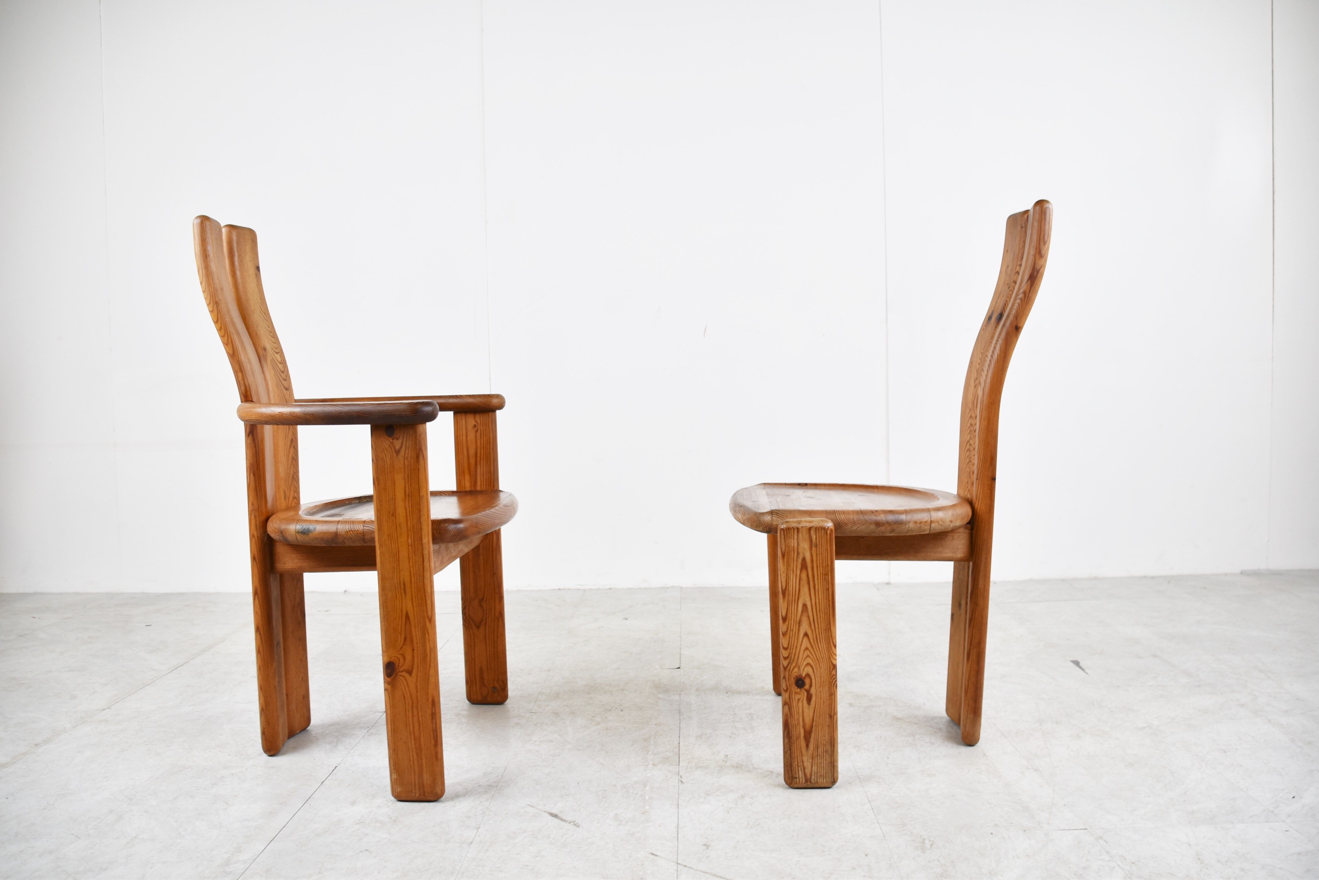 Set of 5 Brutalist dining chairs by Vamdrup Stolefabrik, 1960s