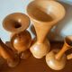 Set de 4 vases en bois tourné