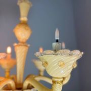 Lustre vénitien en verre de Murano jaune, vers 1950
