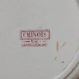4 polychrome ironstone dessert plates, "Chinese" model, U&C Sarreguemines