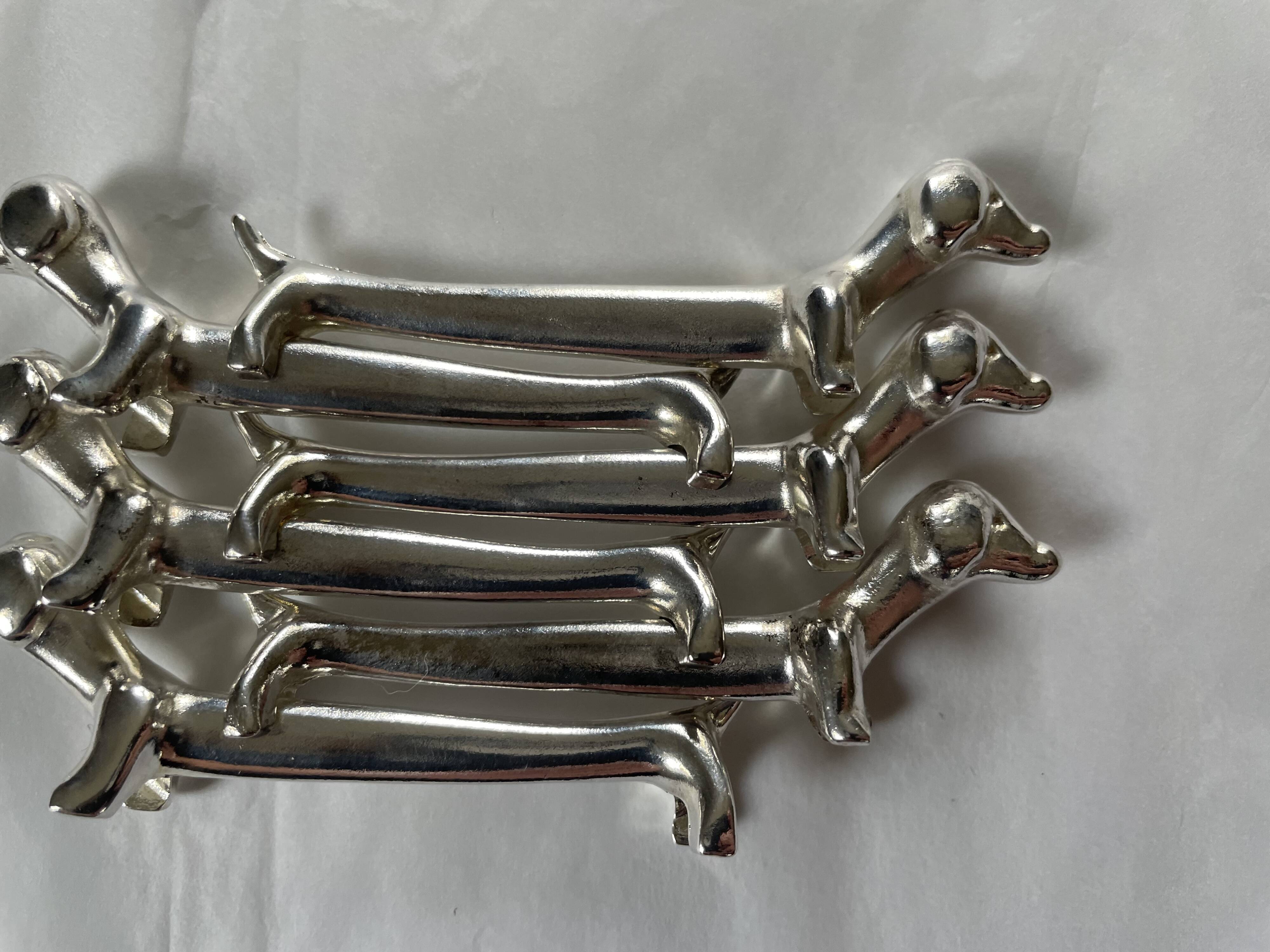 Vintage silver-plated dachshund knife rest
